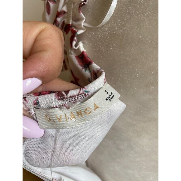 O.Vianca womens floral ruched NEW bodycon dress size small - Picture 6 of 6